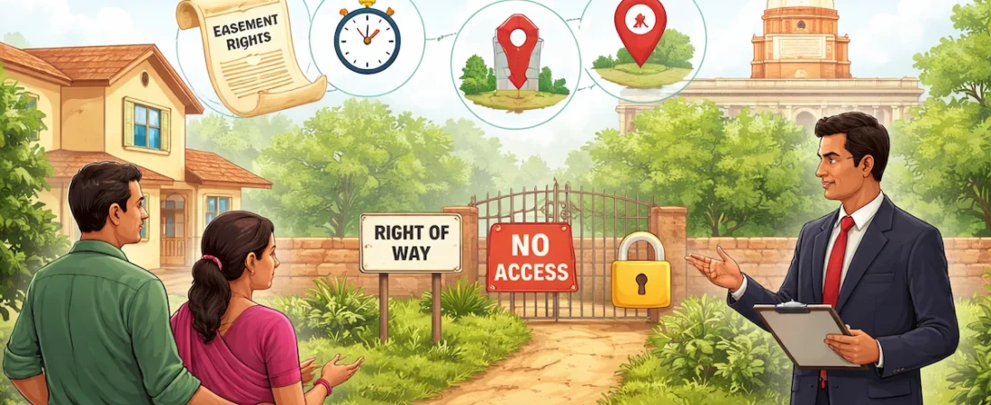 Easement rights in India right of way property dispute illustration
